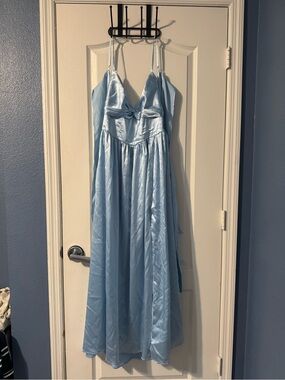 Azazie Light Blue Satin Dress